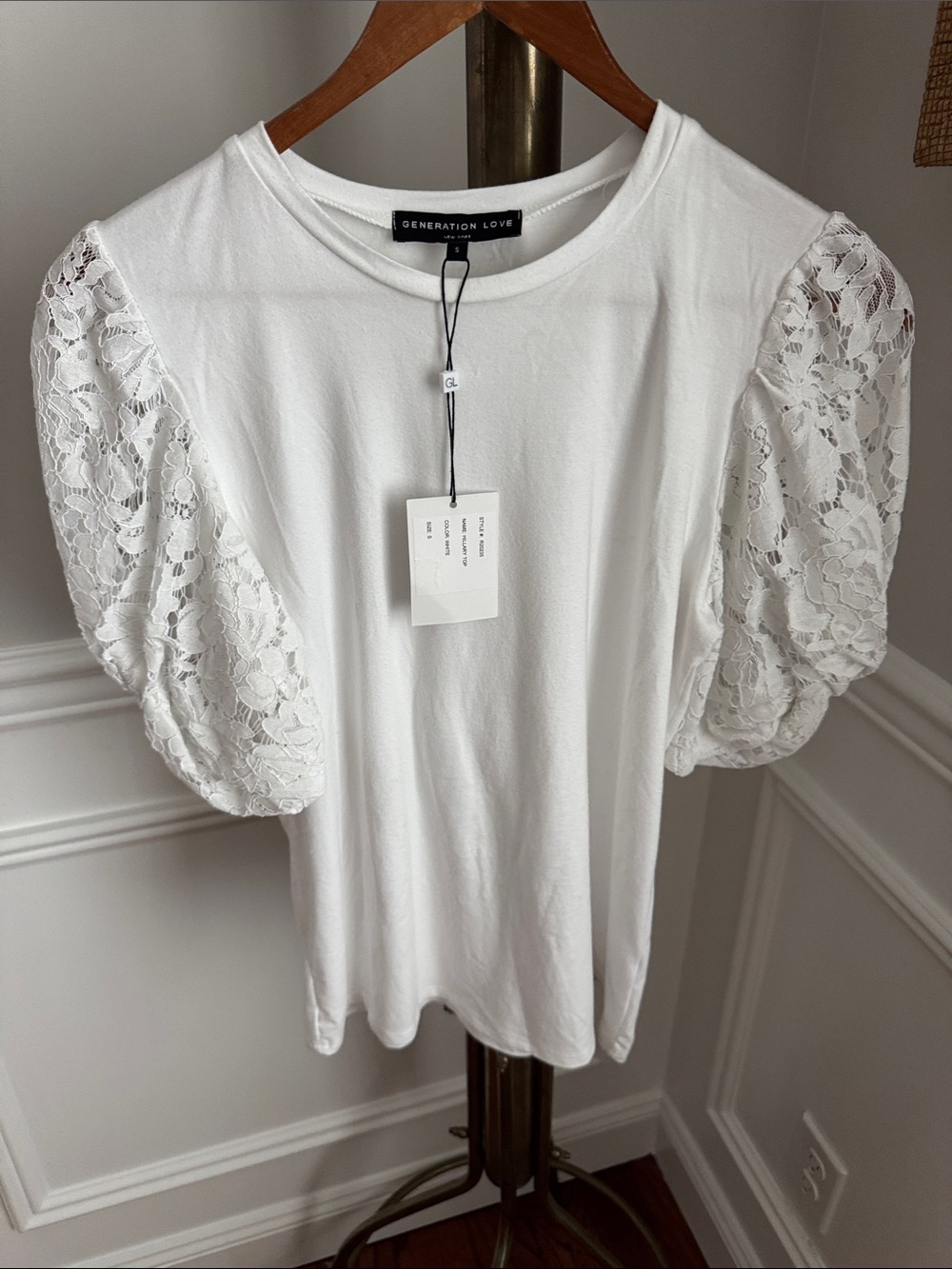 Generation Love White Puff Lace Sleeve Tee